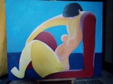 Tableau moderne Femme Nue en couleurs