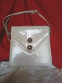 Sac cuir verni blanc 1970