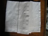 Nappe de battage en métis fin monogrammée