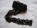Parure ruban de perles de rocaille noires