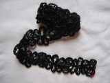 Parure ruban de perles de rocaille noires