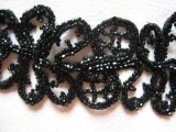 Parure ruban de perles de rocaille noires